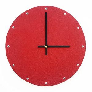 Glitter Red Circle Wall Clock - Modern Home Decor